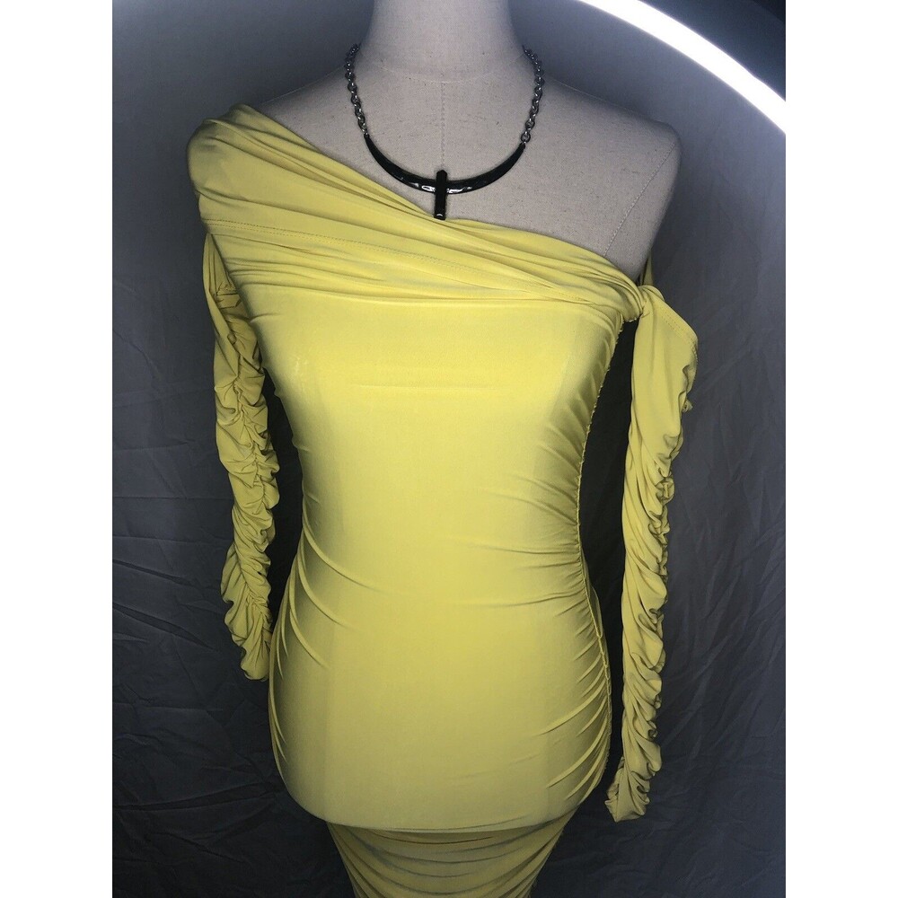 Fashion Nova Yellow Tight Dancing Dress Size Small